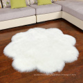 3*3ft Soft Thick Fluffy Rug Faux Sheepskin Area Rug Plum Blossom Fur Rug for Living Room Reading Room Home Decor